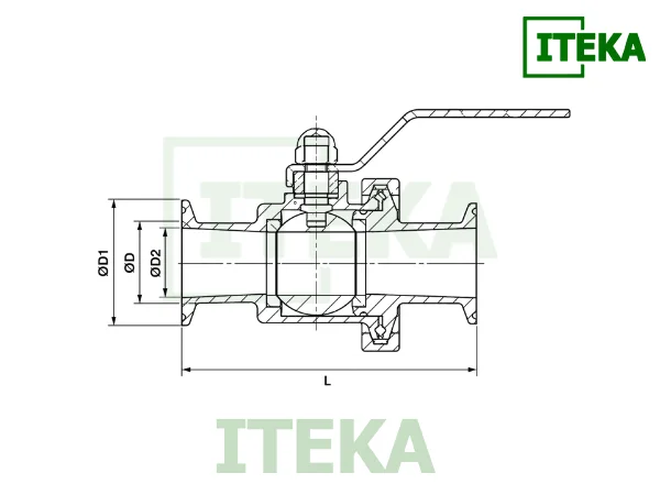 Bản vẽ kích thước van bi vi sinh nối clamp