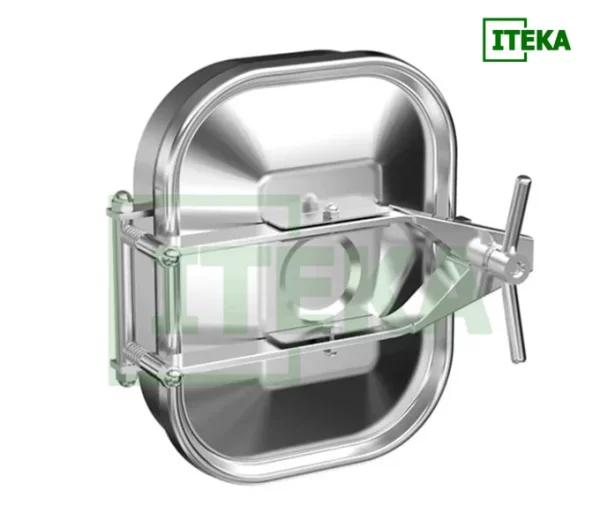 Nắp inox hình chữ nhật 2 thanh tay ngang