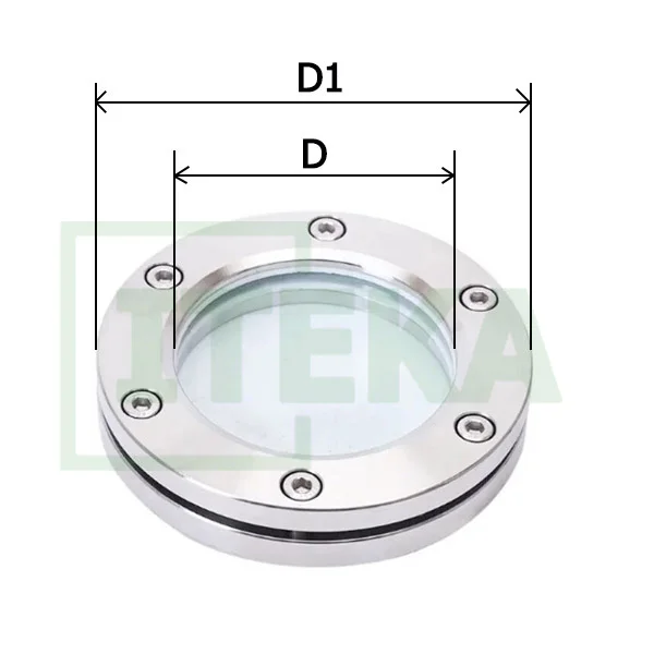 Kích thước kính quan sát mặt bích inox