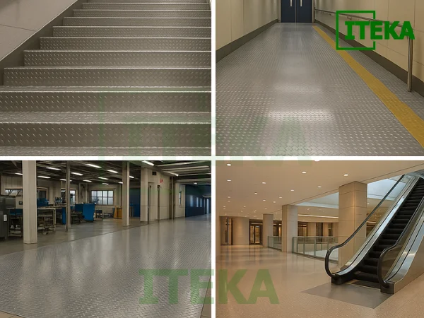 Ứng dụng tấm inox chống trượt trong xây dựng