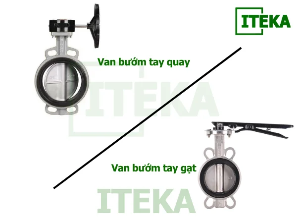 So sánh van bướm tay gạt inox với tay quay trong cách vận hành