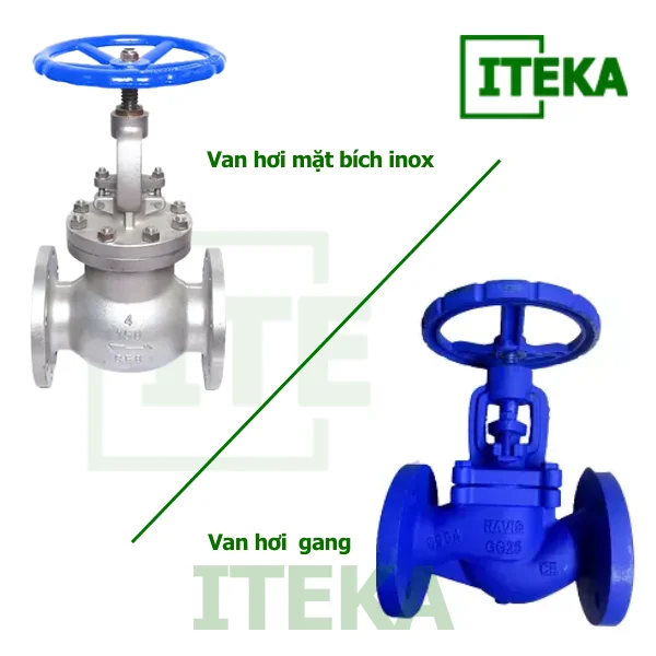 Van hơi mặt bích inox và van hơi ngang
