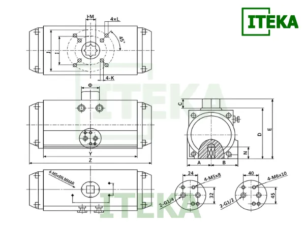 Bản vẽ kỹ thuật bộ điều khiển khí nén AT